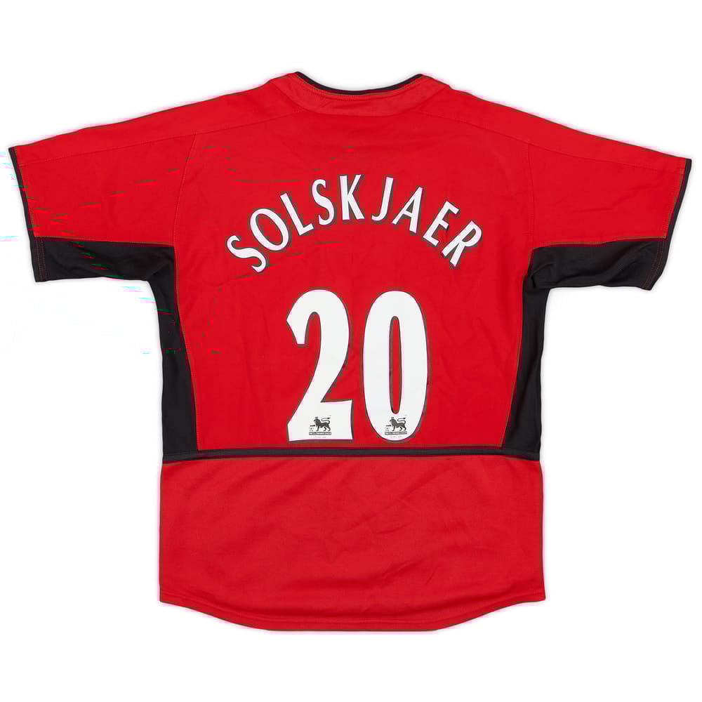 2002-04 Manchester United Home Shirt Solskjaer #20 - 7/10 - (S.Boys)