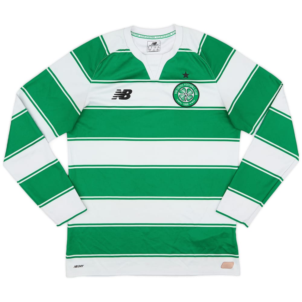 2015-16 Celtic Home L/S Shirt - 6/10 - (S)