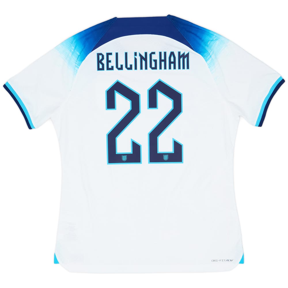 2022-23 England Authentic Home Shirt Bellingham #22 - 8/10 - (XL)