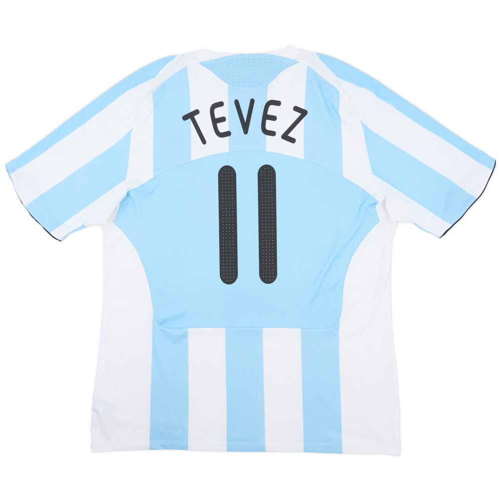 2007-09 Argentina Home Shirt Tevez #11 - 7/10 - (XL)