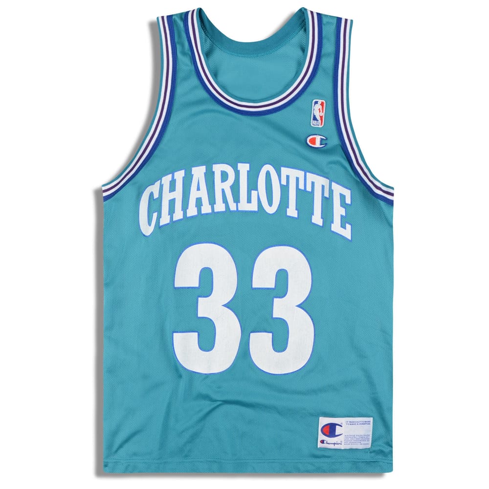 1995 Charlotte Hornets Mourning #33 Champion Jersey (Away) M