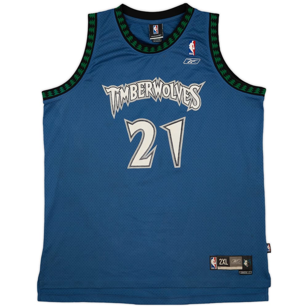 2004-06 Minnesota Timberwolves Garnett #21 Reebok Swingman Away Jersey - 7/10 - (XXL)