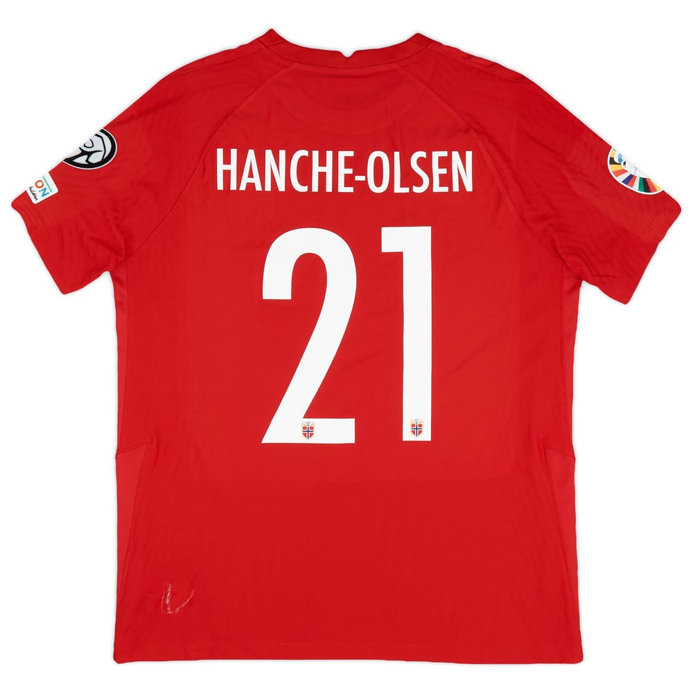 2022-23 Norway Match Issue European Championship Home Shirt Hanche-Olsen #21