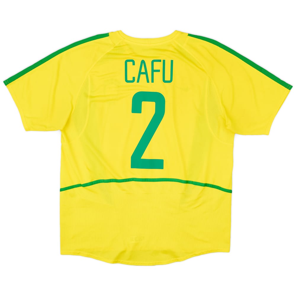 2002-04 Brazil Home Shirt Cafu #2 - 6/10 - (XL)