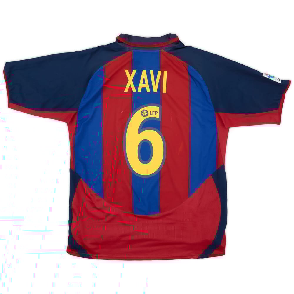 2003-04 Barcelona Home Shirt Xavi #6 - 6/10 - (L)