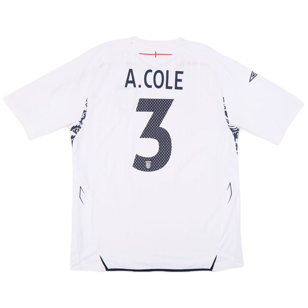 2007-09 England Home Shirt A.Cole #3 - 7/10 - (XL)