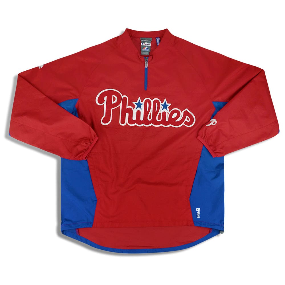 2010 Philadelphia Phillies Authentic Majestic Cool Base 1/4 Zip Shell Jacket M