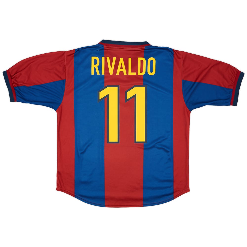 1998-00 Barcelona Home Shirt Rivaldo #11 - 9/10 - (L)