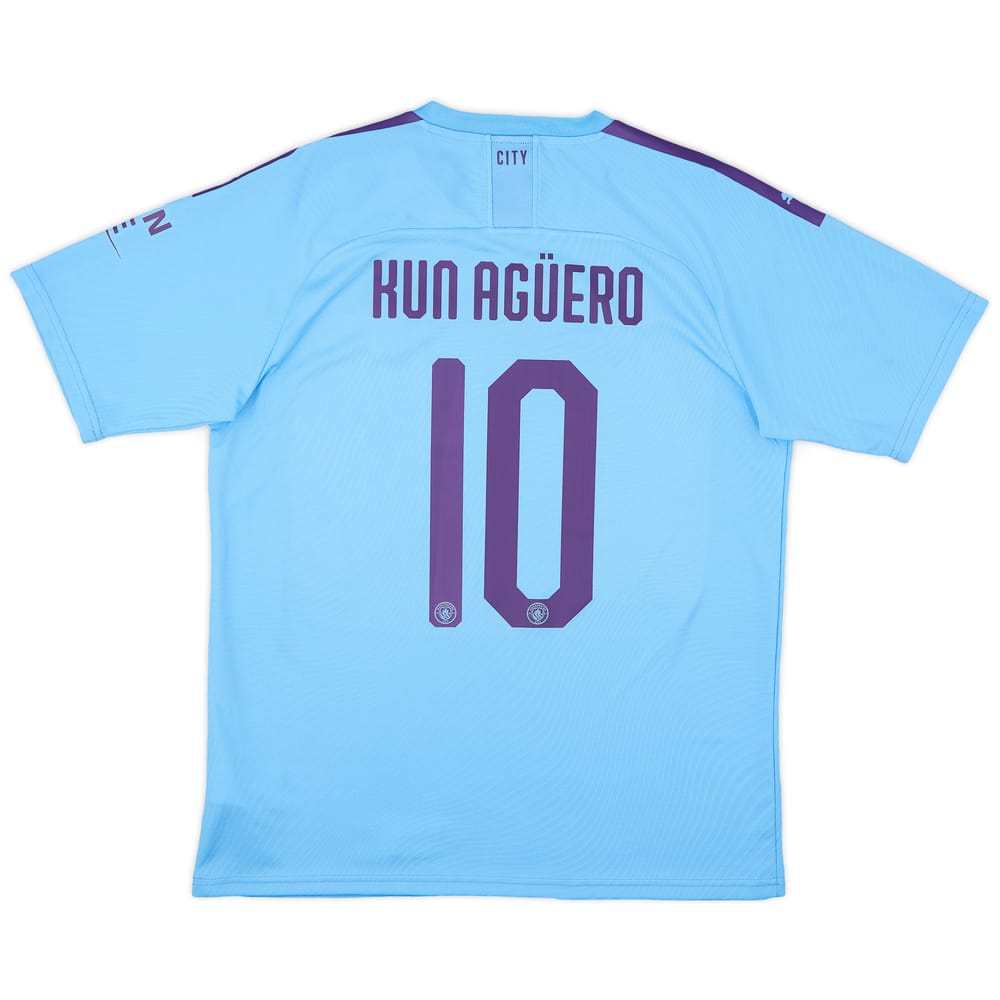 2019-20 Manchester City Home Shirt Kun Aguero #10 - 6/10 - (L)