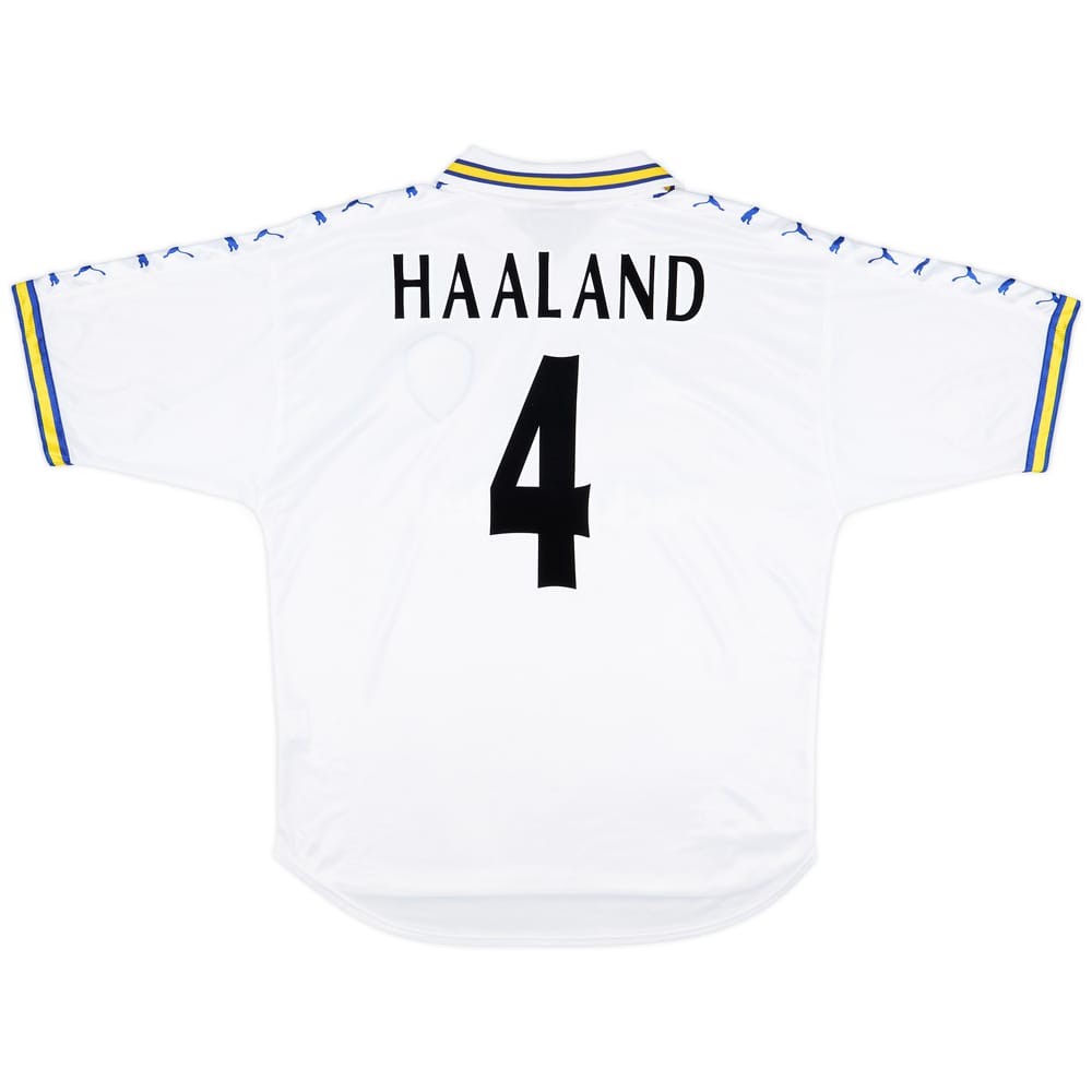 1998-00 Leeds United Home Shirt Haaland #4 - 8/10 - (L)