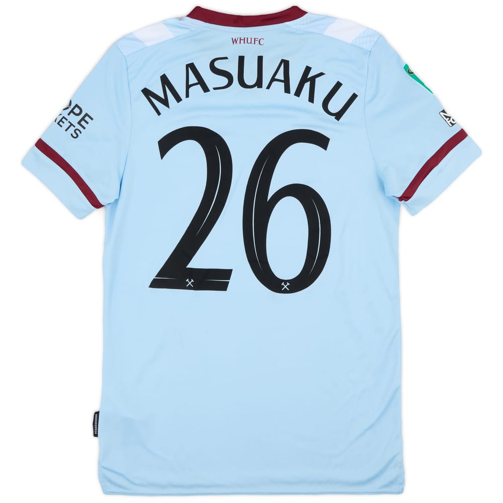 2021-22 West Ham Match Issue Carabao Cup Away Shirt Masuaku #26