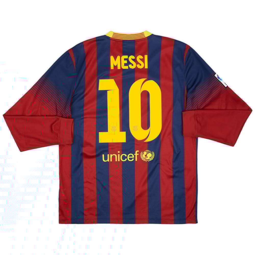2013-14 Barcelona Home L/S Shirt Messi #10 - 8/10 - (L)