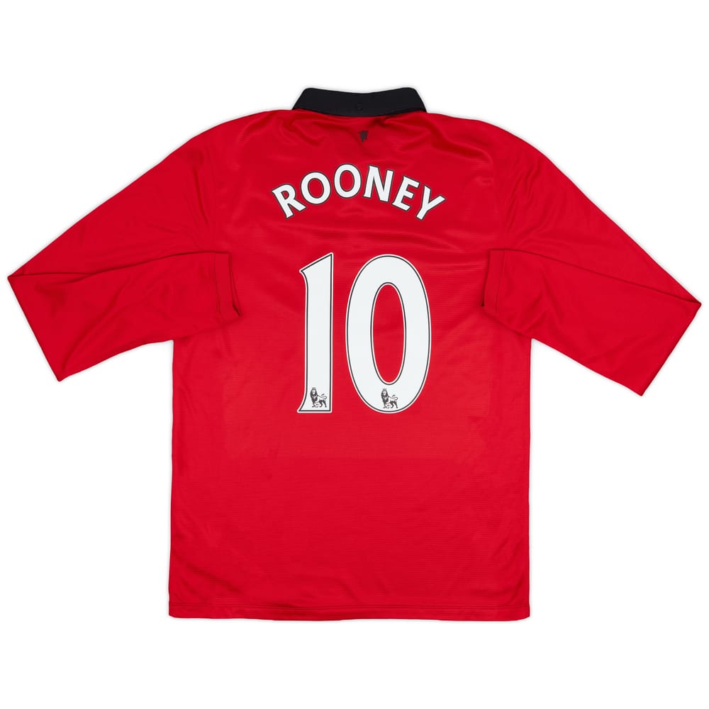 2013-14 Manchester United Home L/S Shirt Rooney #10 - 8/10 - (M)