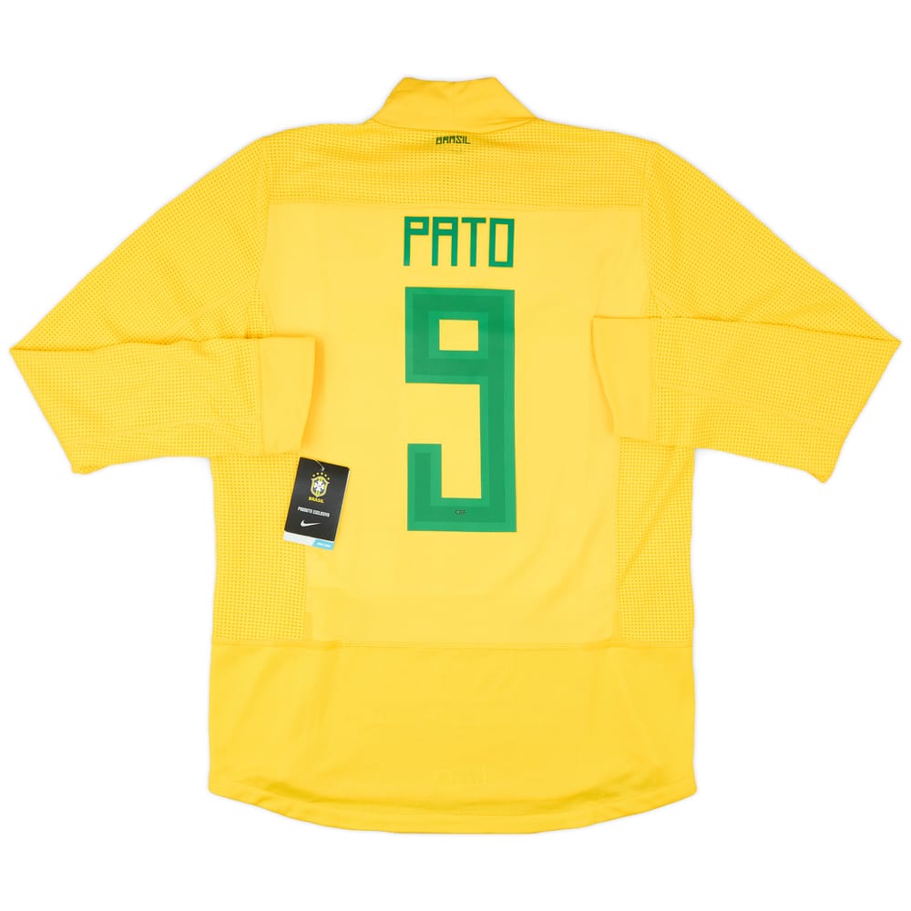 2011 Brazil Player Issue Home L/S Shirt Pato #9 (XL)