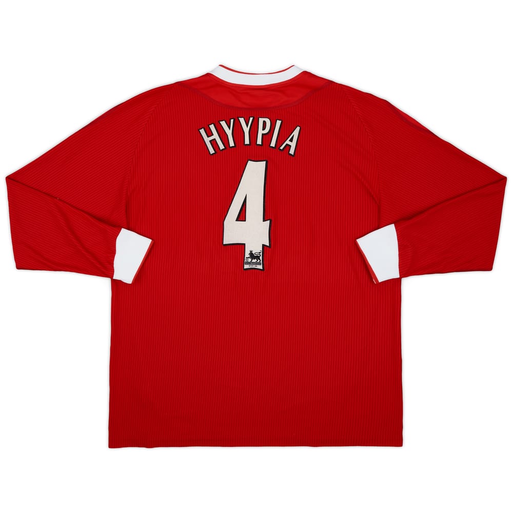 2002-04 Liverpool Home L/S Shirt Hyypia #4 - 9/10 - (L)
