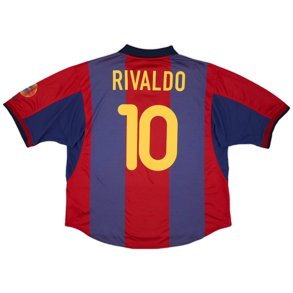 2000-01 Barcelona Home Shirt Rivaldo #10 - 5/10 - (XL)