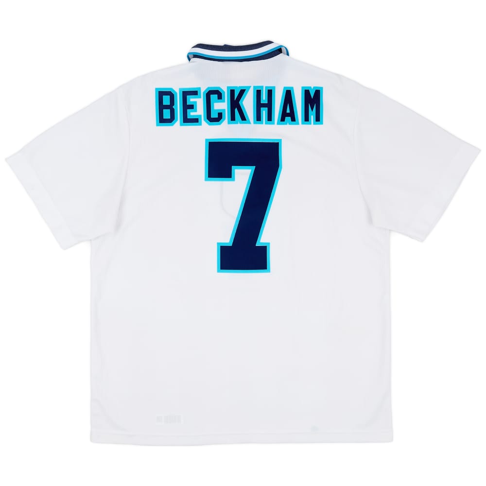 1995-97 England Home Shirt Beckham #7 - 7/10 - (XL)