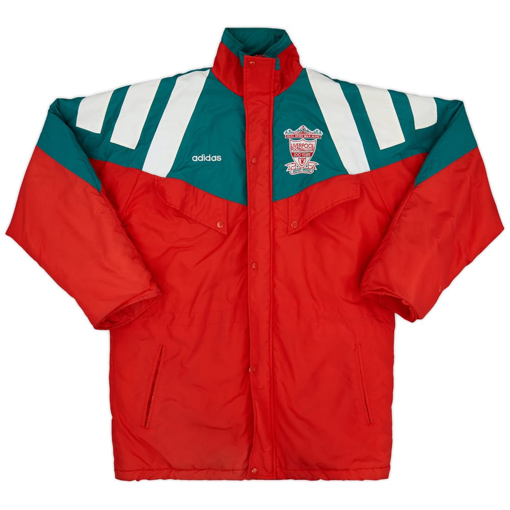 1991-92 Liverpool adidas Padded Bench Coat - 9/10 - (M/L)