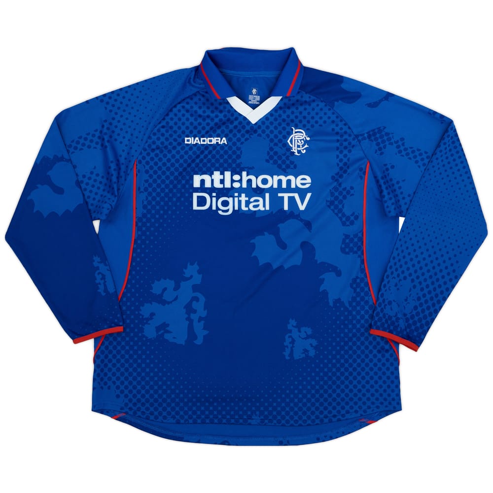 2002-03 Rangers Home L/S Shirt - 9/10 - (XL)