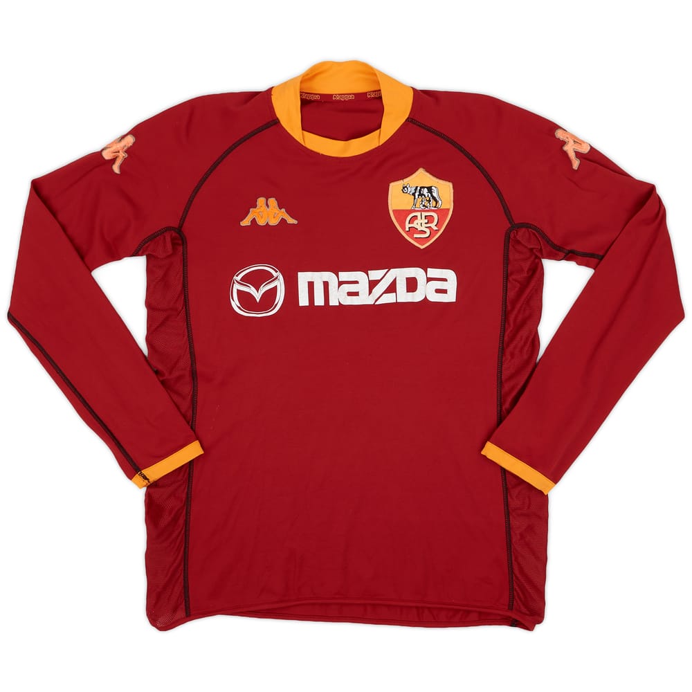 2001-02 Roma Home L/S Shirt #7 - 4/10 - (L)