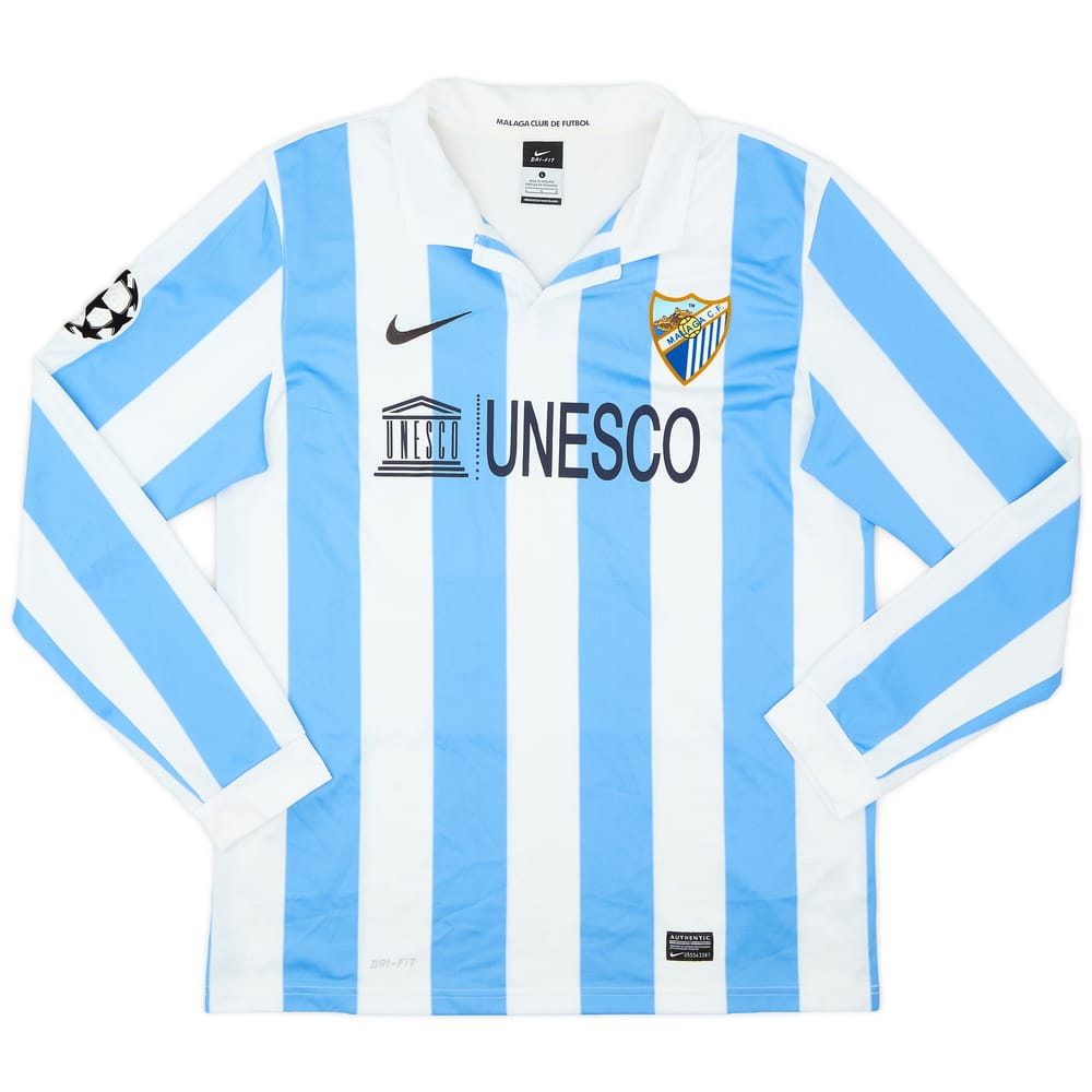 2012-13 Malaga CL Home L/S Shirt - 9/10 - (L)