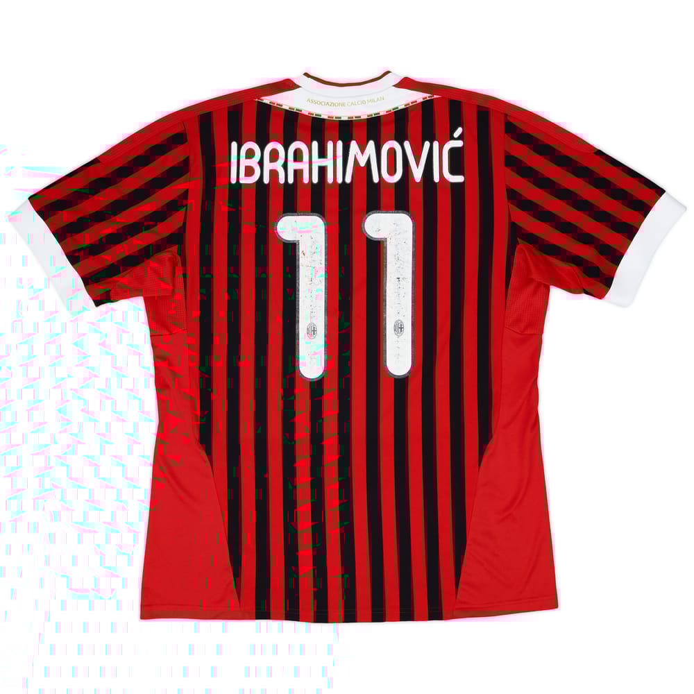 2011-12 AC Milan Home Shirt Ibrahimovic #11 - 6/10 - (XL)