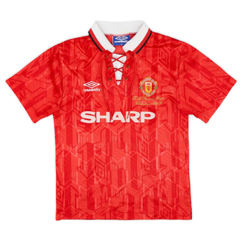 1992-94 Manchester United Home Shirt - 8/10 - (L.Boys)