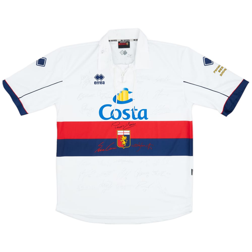 2004-05 Genoa "Promozione Serie A" 'Signed' Away Shirt - 6/10 - (XL)