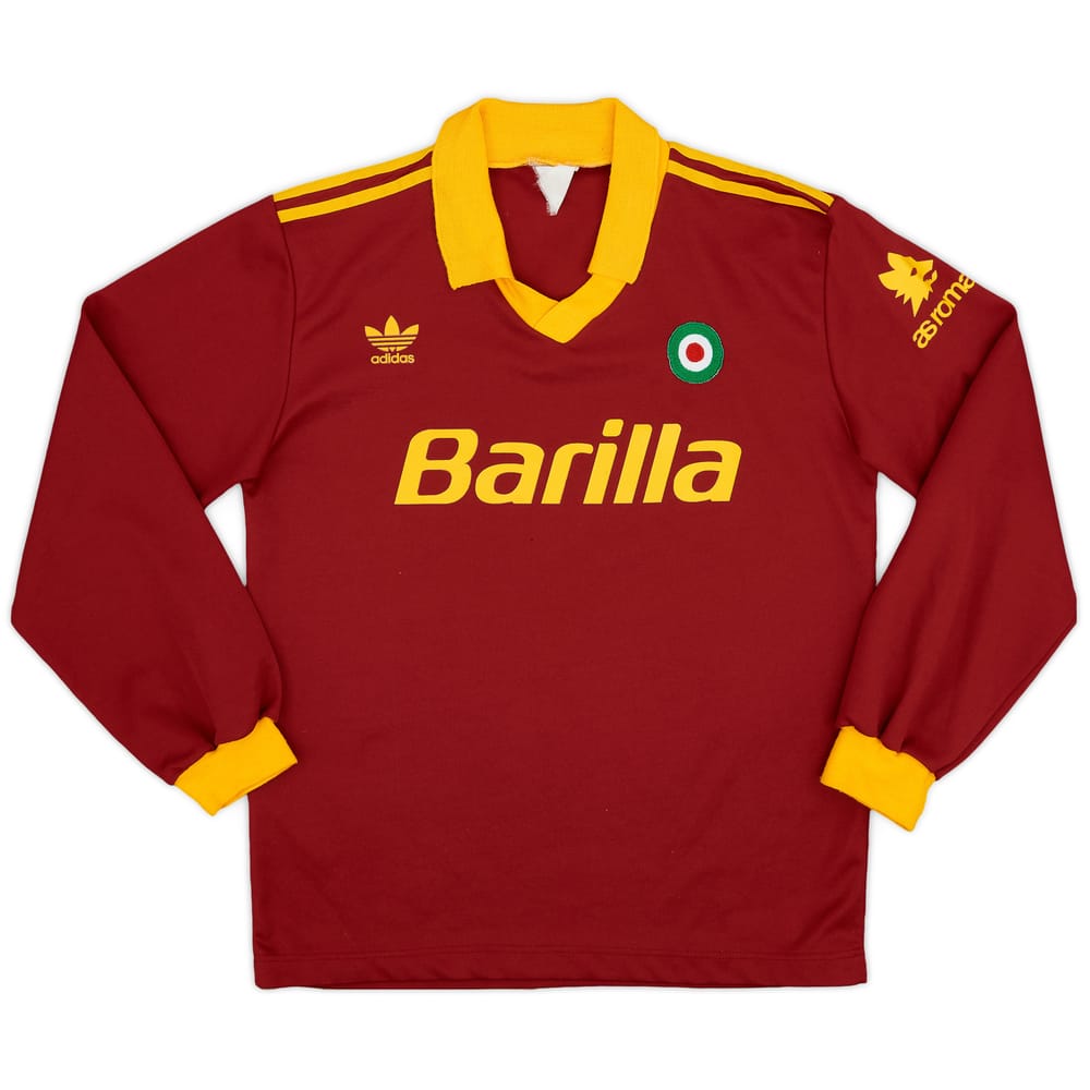 1991-92 Roma Home L/S Shirt - 7/10 - (S)