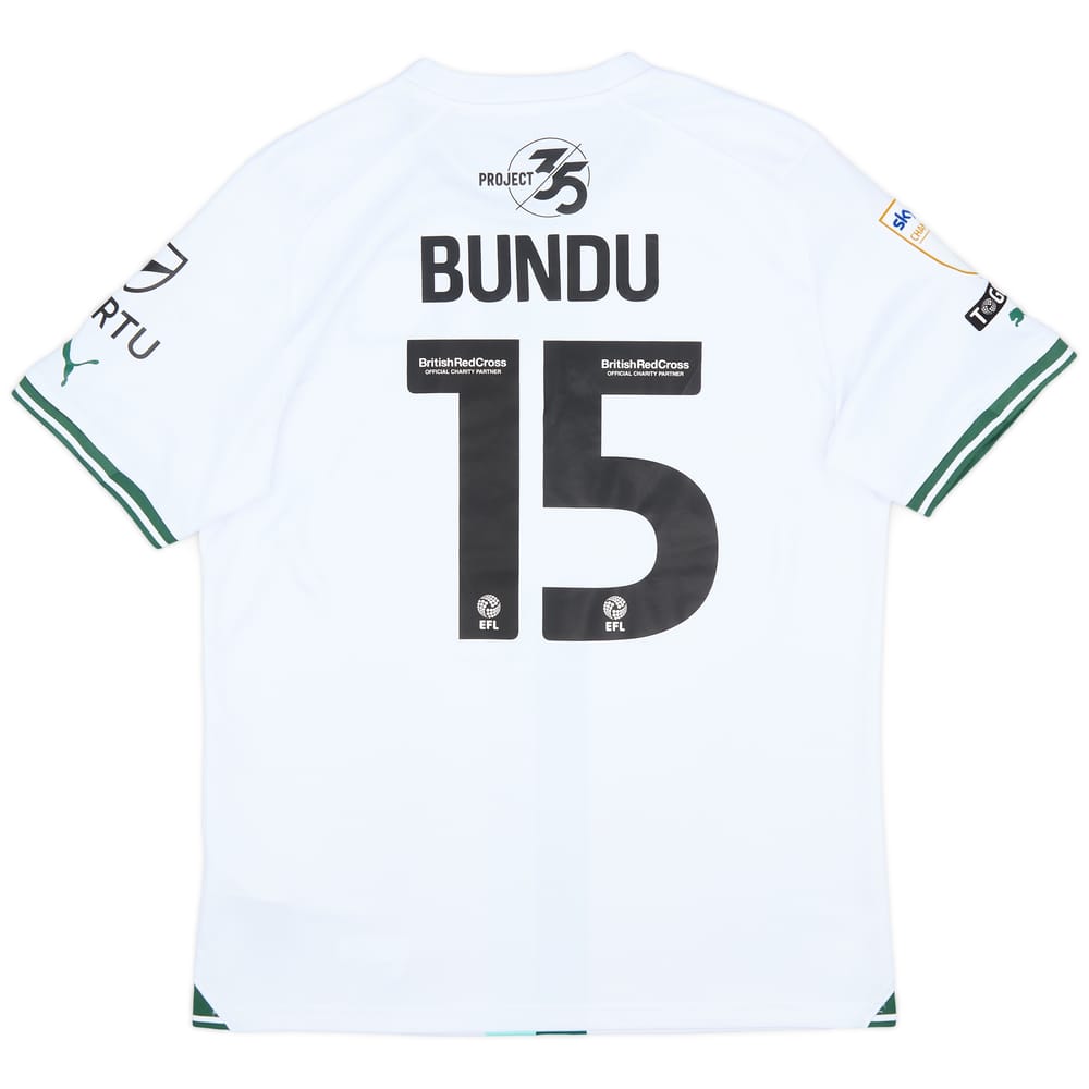 2023-24 Plymouth Match Issue Away Shirt Bundu #15