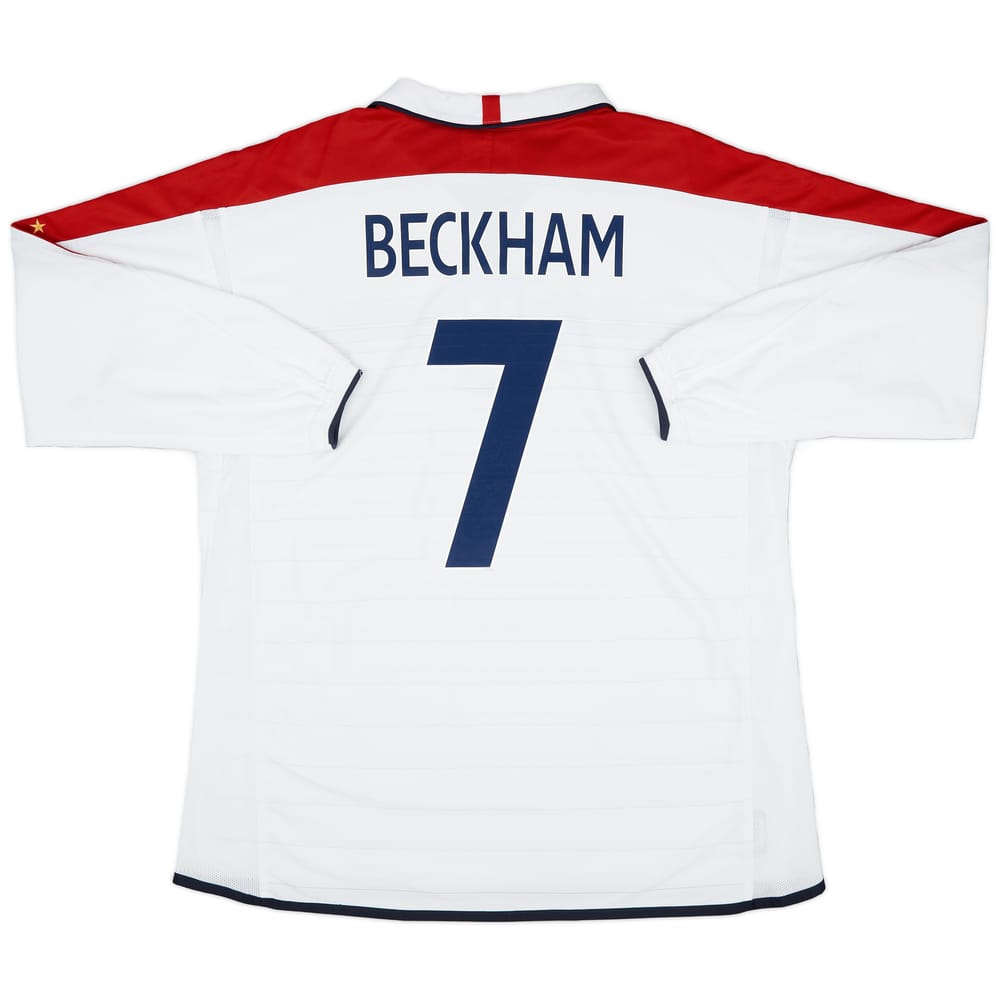 2003-05 England Home L/S Shirt Beckham #7