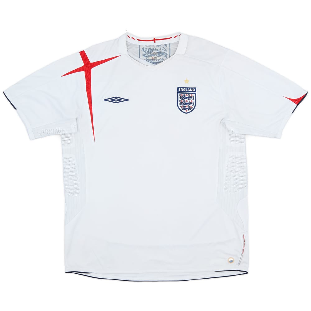 2005-07 England Home Shirt - 4/10 - (XL)