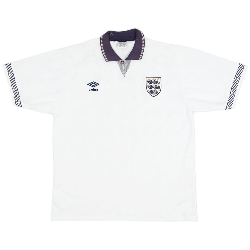 1990-92 England Home Shirt - 9/10 - (XL)