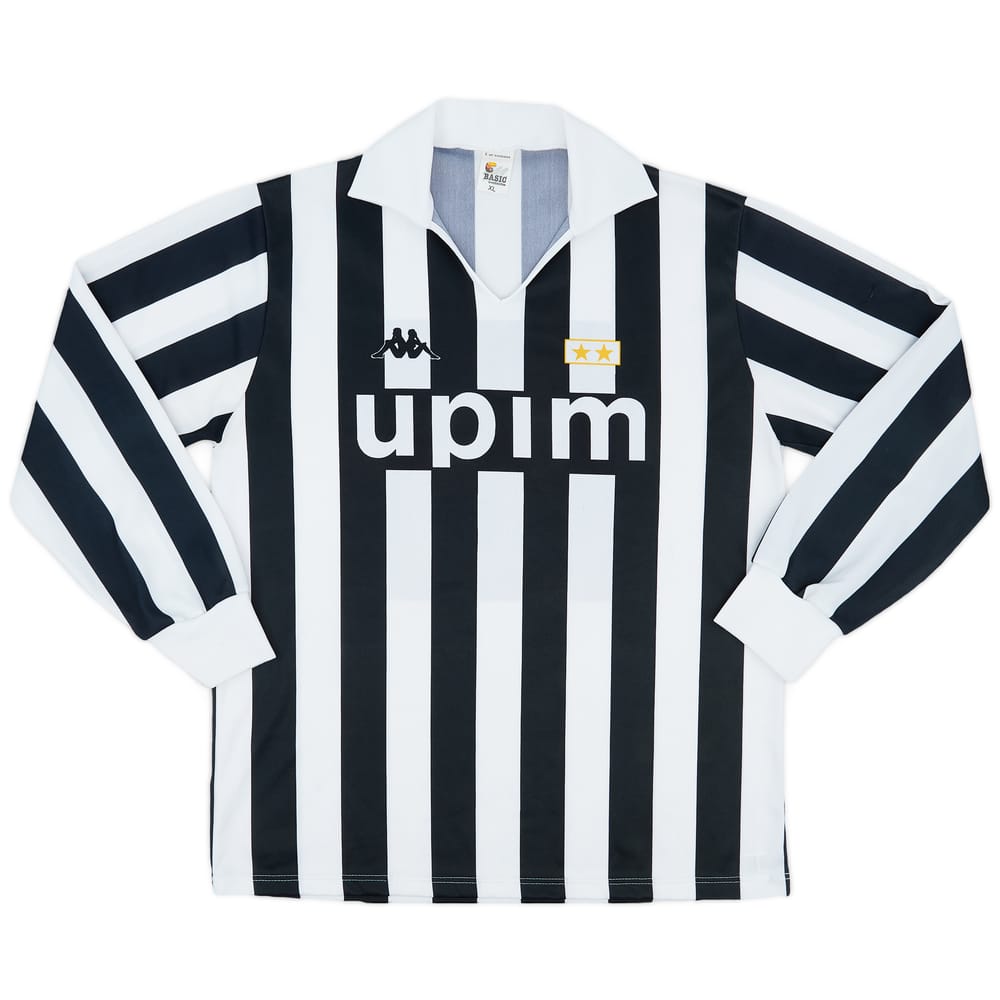 1989-90 Juventus Basic European Home L/S Shirt #11 - 9/10 - (XL)