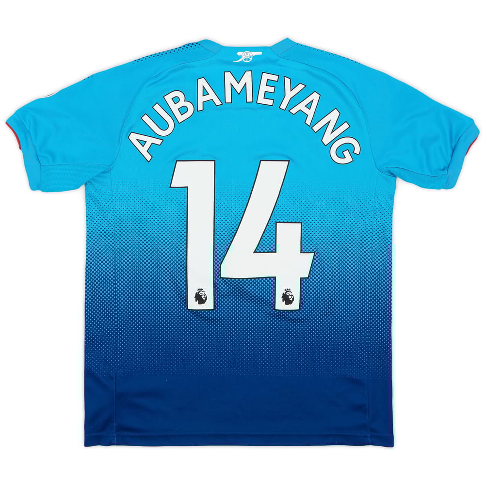 2017-18 Arsenal Away Shirt Aubameyang #14 - 8/10 - (L.Boys)