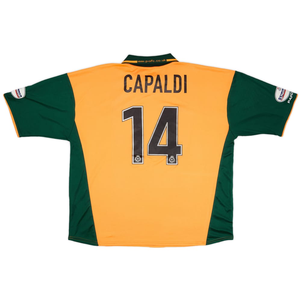 2003-04 Plymouth Argyle Match Issue Away Shirt Capaldi #14