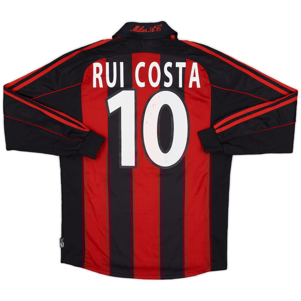 2000-02 AC Milan Home L/S Shirt Rui Costa #10 - 5/10 - (M)
