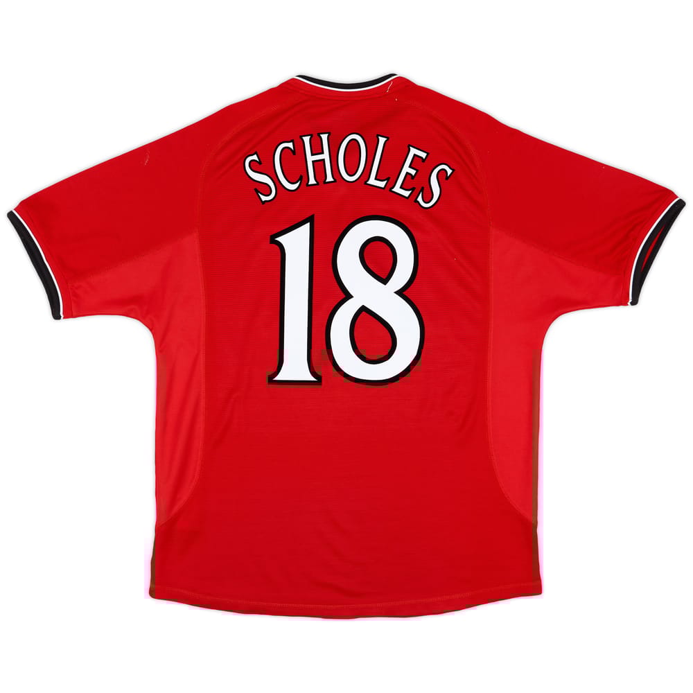 2000-02 Manchester United Home Shirt Scholes #18 - 5/10 - (L)