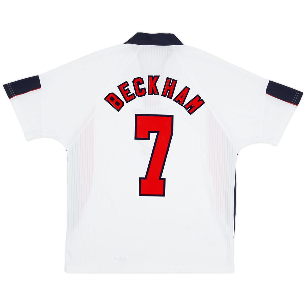 1997-99 England Home Shirt Beckham #7 - 6/10 - (L)