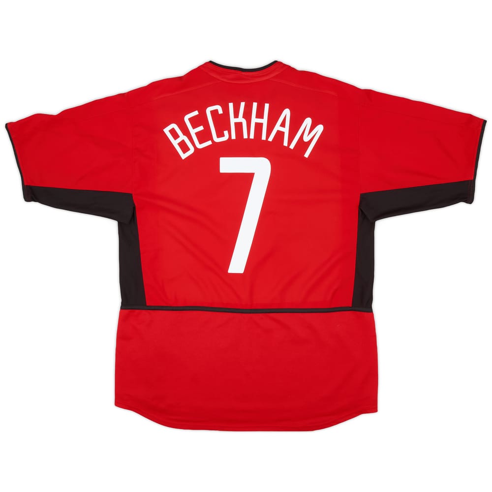 2002-04 Manchester United Home Shirt Beckham #7 - 8/10 - (L)