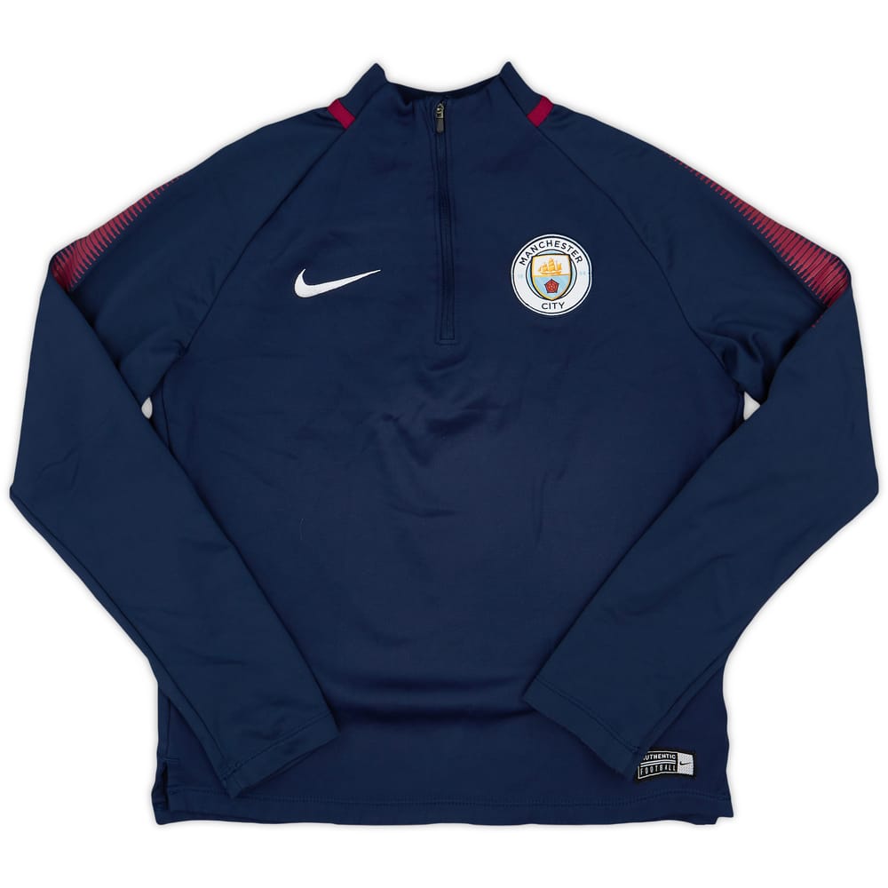 2017-18 Manchester City Nike 1/4 Zip Drill Top - 8/10 - (M.Boys)