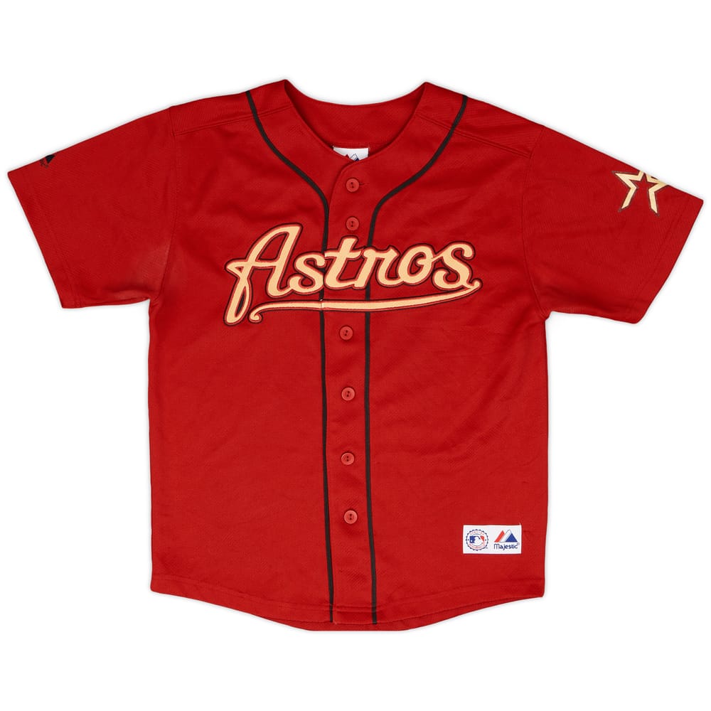 2002-04 Houston Astros Berkman #17 Majestic Alternate Jersey - 7/10 - (M.Boys)