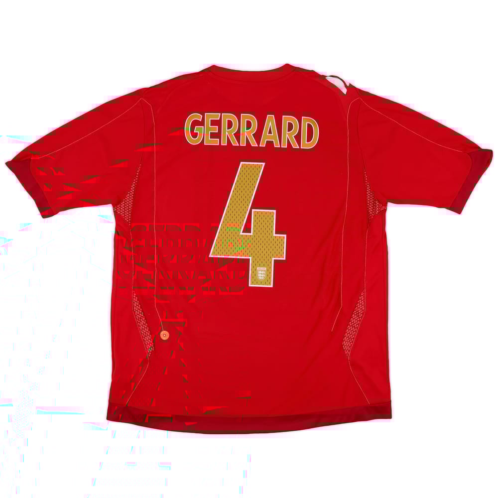 2006-08 England Away Shirt Gerrard #4 - 6/10 - (XL)