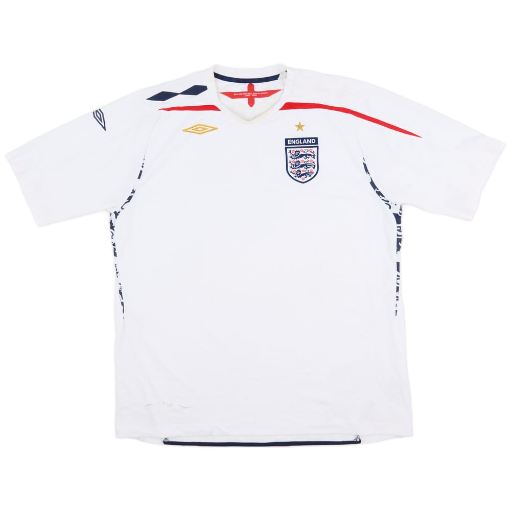 2007-09 England Home Shirt - 4/10 - (XXL)