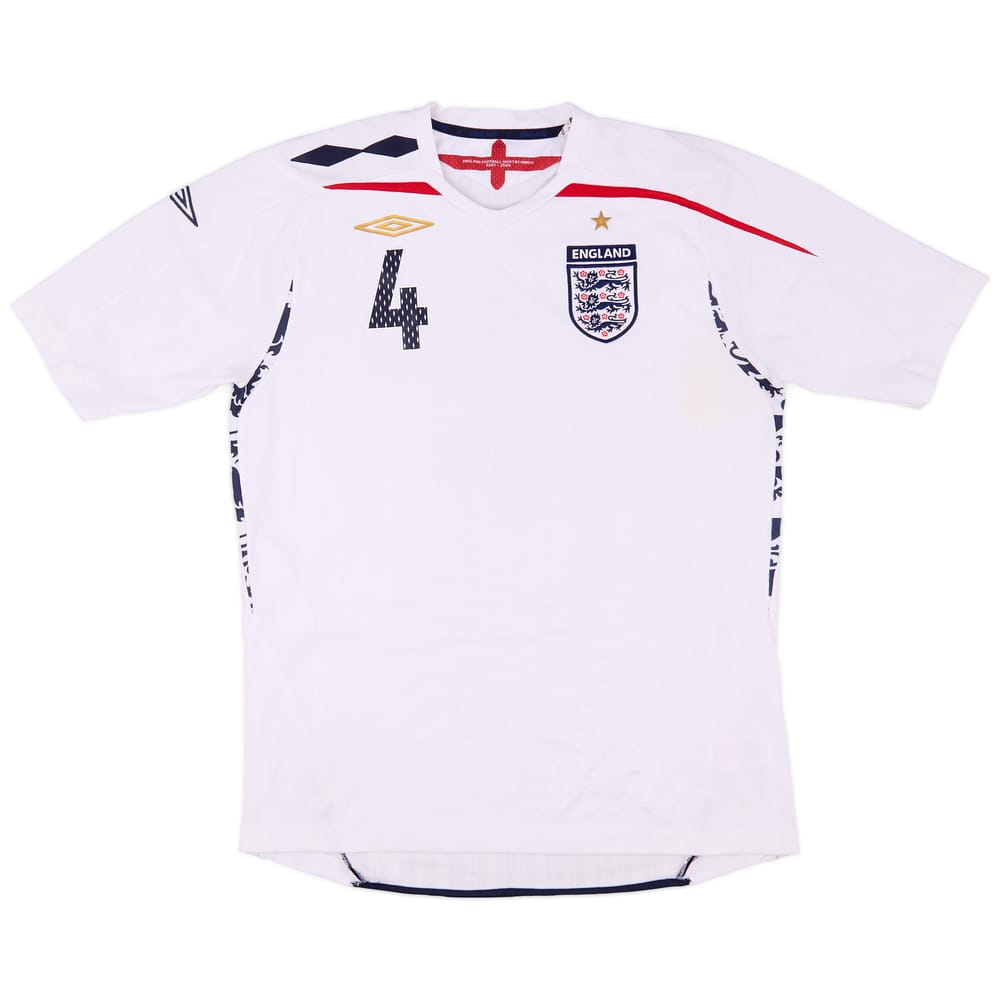 2007-09 England Home Shirt Gerrard #4 - 5/10 - (L)