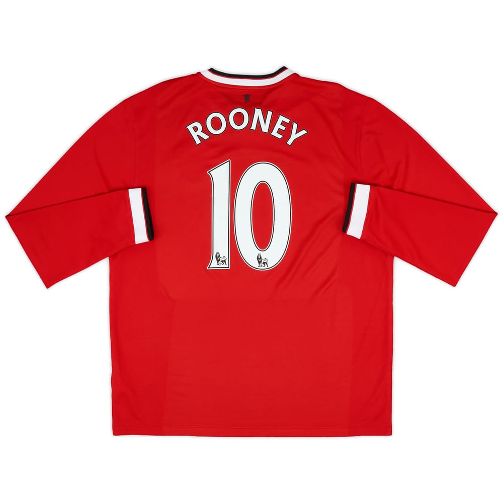 2014-15 Manchester United Home L/S Shirt Rooney #10 - 8/10 - (XL)