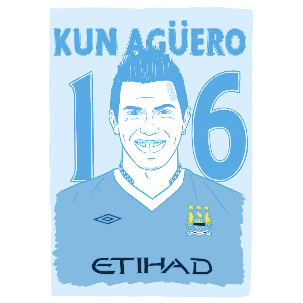 2011-12 Manchester City Kun Agüero #16 Premier League Icons Poster/Print