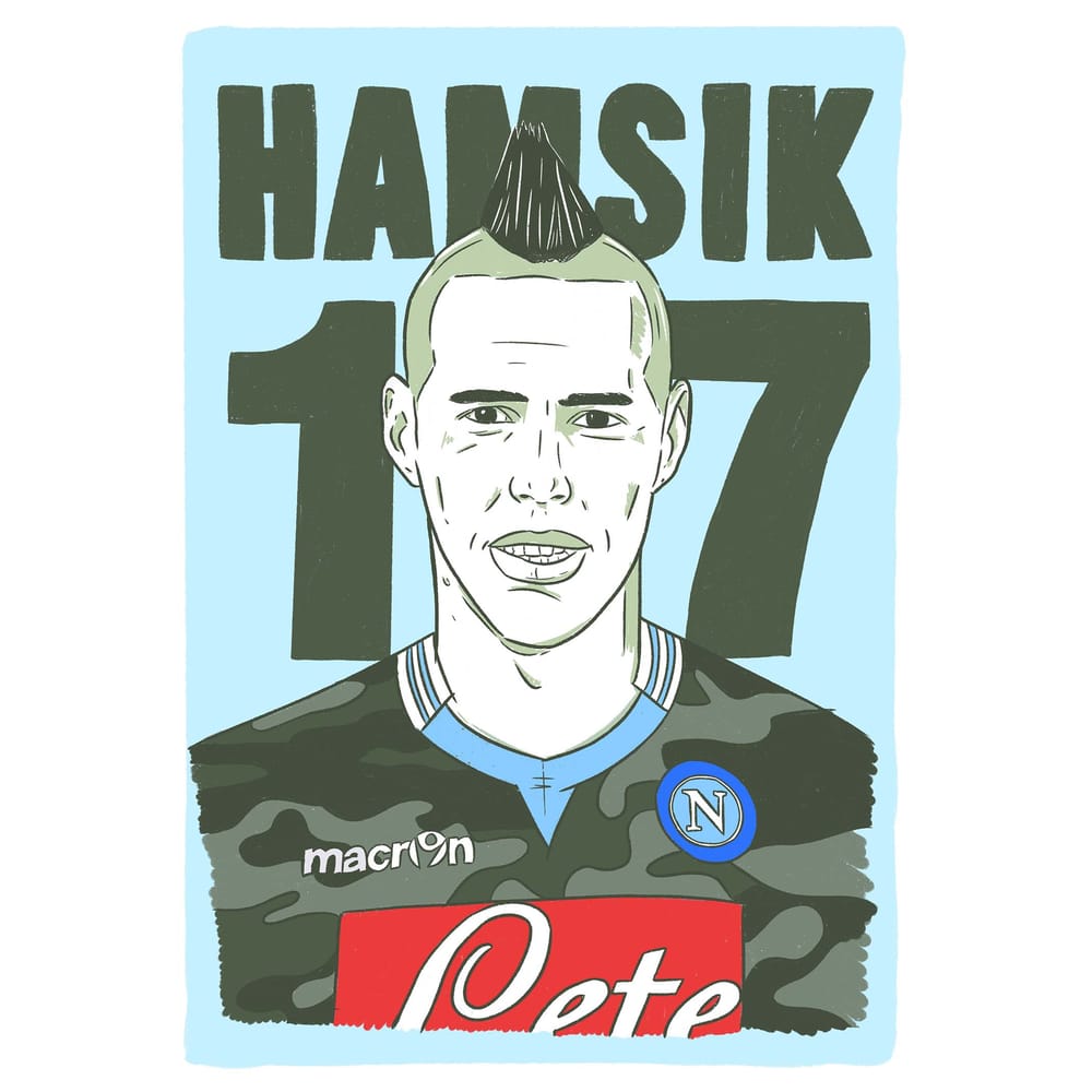 2013-14 Napoli Hamsik #17 Serie A Icons A3 Poster/Print