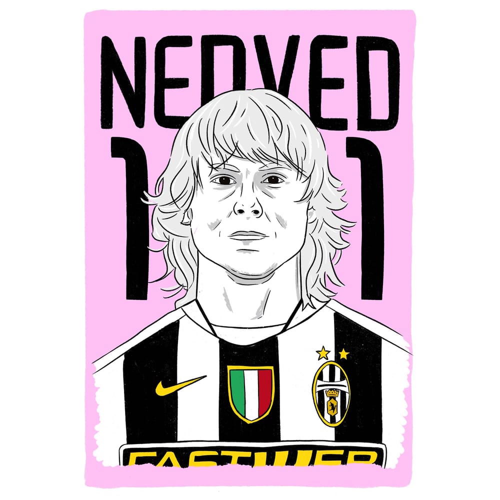 2003-04 Juventus Nedved #11 Serie A Icons A3 Poster/Print