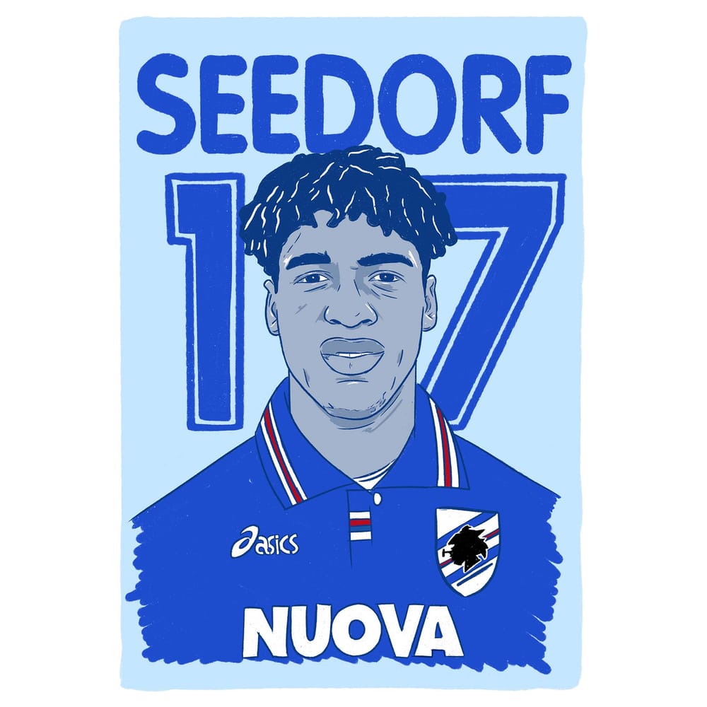 1995-96 Sampdoria Seedorf #17 Serie A Icons A3 Poster/Print